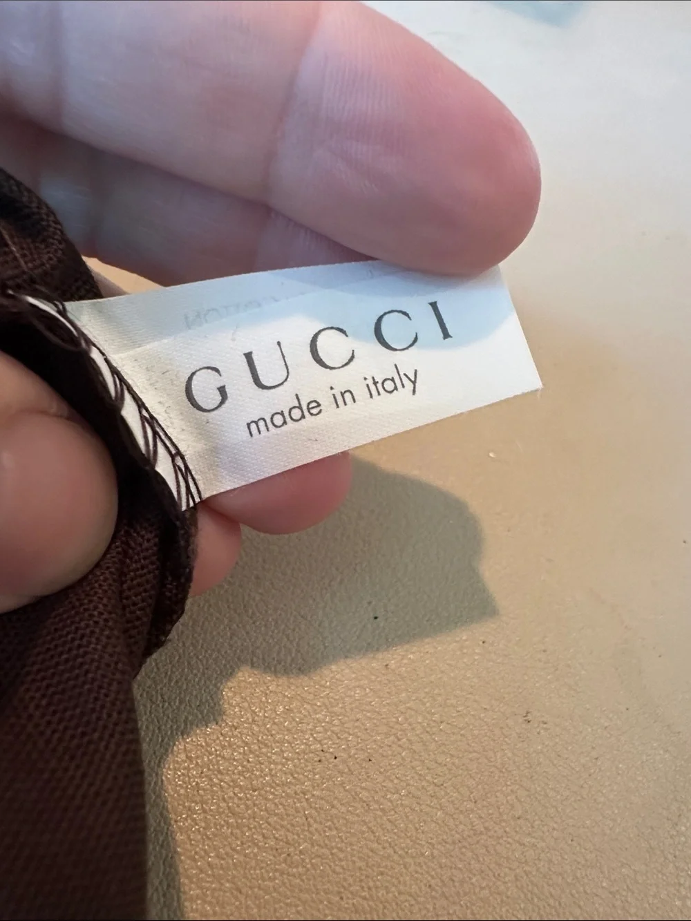 Gucci Brown and Gold Cotton Branded Dust Bag